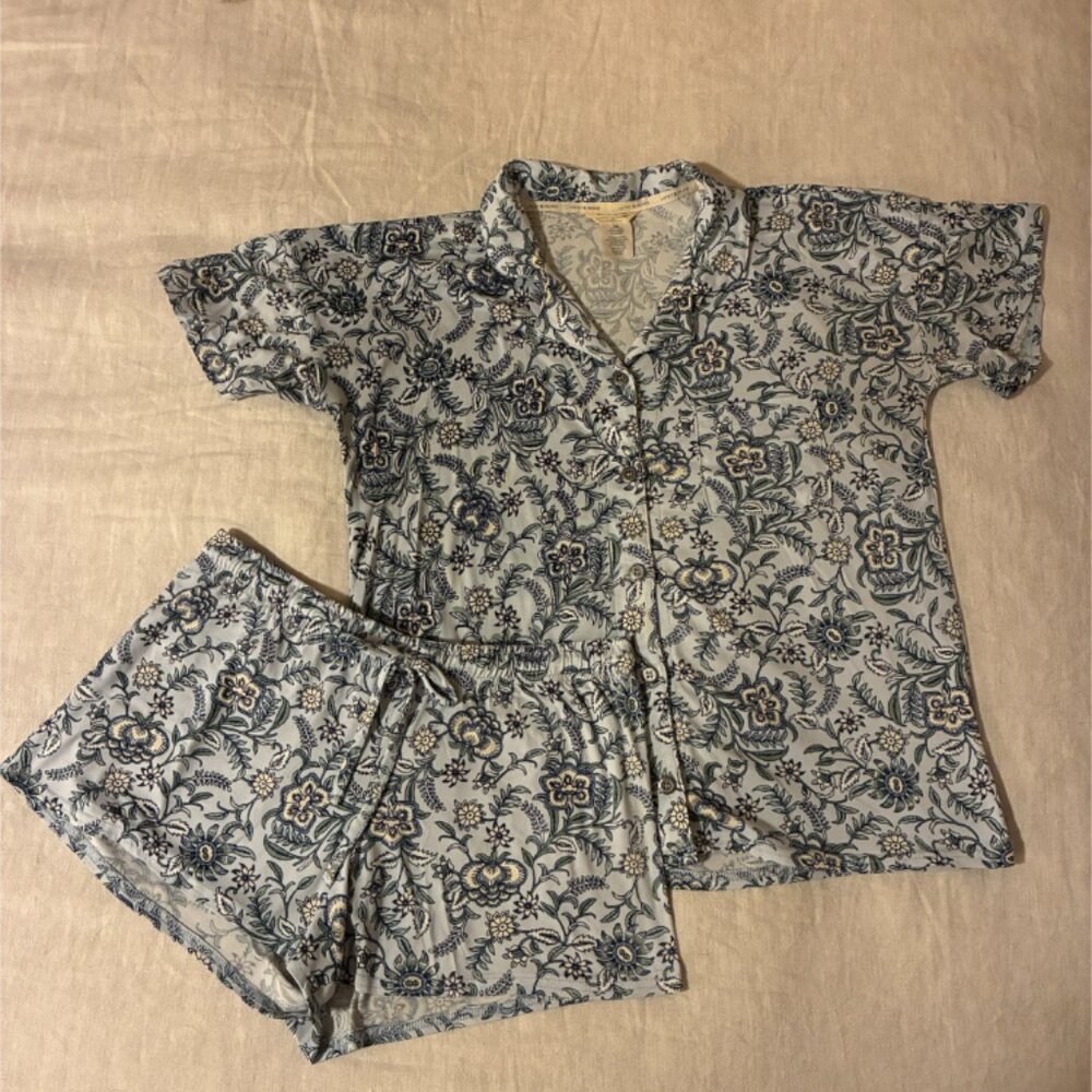 Lucky Brand Blue Floral Modal Pajama Set